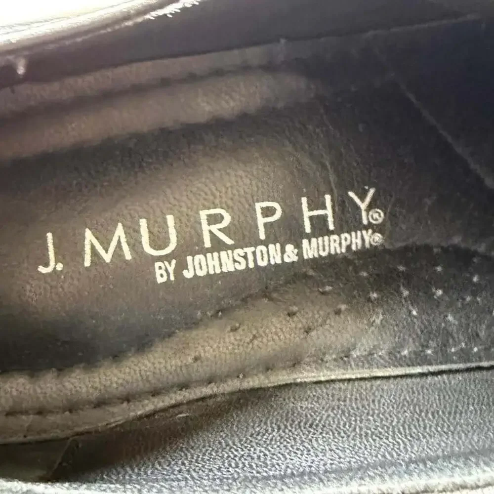 J. Murphy by Johnston & Murphy Black Leather Cap Toe Dress Shoes Size 9.5